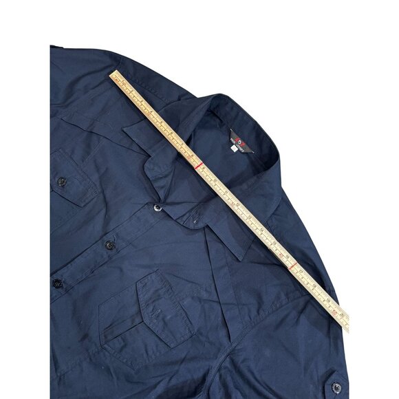 Paul Jones Mens Navy Blue Button-Up Short Sleeve Shirt XL - Picture 6 of 9